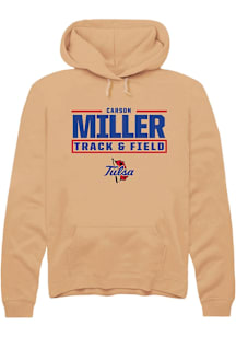 Carson Miller  Rally Tulsa Golden Hurricane Mens Gold NIL Stacked Box Long Sleeve Hoodie