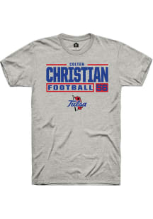 Colten Christian Ash Tulsa Golden Hurricane NIL Stacked Box Short Sleeve T Shirt