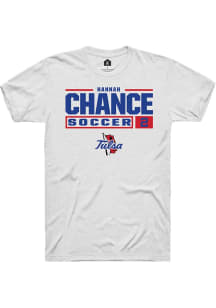 Hannah Chance White Tulsa Golden Hurricane NIL Stacked Box Short Sleeve T Shirt