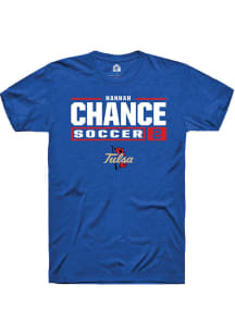 Hannah Chance Blue Tulsa Golden Hurricane NIL Stacked Box Short Sleeve T Shirt