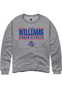 Jayden Williams  Rally Tulsa Golden Hurricane Mens Graphite NIL Stacked Box Long Sleeve Crew Sweat..