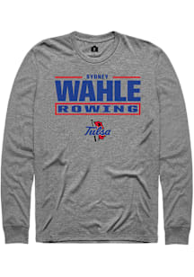 Sydney Wahle  Tulsa Golden Hurricane Graphite Rally NIL Stacked Box Long Sleeve T Shirt