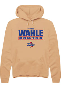 Sydney Wahle Rally Mens Gold Tulsa Golden Hurricane NIL Stacked Box Hooded Sweatshirt