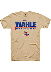 Sydney Wahle  Tulsa Golden Hurricane Tan Rally NIL Stacked Box Short Sleeve T Shirt