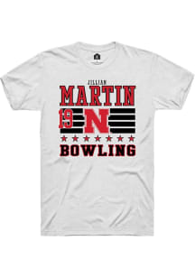 Jillian Martin White Nebraska Cornhuskers NIL Striped Short Sleeve T Shirt