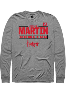 Jillian Martin Rally Mens Graphite Nebraska Cornhuskers NIL Stacked Box Tee