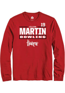 Jillian Martin Rally Mens Red Nebraska Cornhuskers NIL Stacked Box Tee