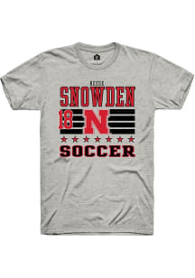 Reese Snowden Ash Nebraska Cornhuskers NIL Striped Short Sleeve T Shirt