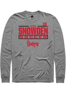 Reese Snowden Rally Mens Graphite Nebraska Cornhuskers NIL Stacked Box Tee