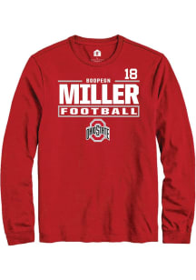Bodpegn Miller Rally Mens Red Ohio State Buckeyes NIL Stacked Box Tee