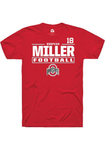 Bodpegn Miller Red Ohio State Buckeyes NIL Stacked Box Short Sleeve T Shirt