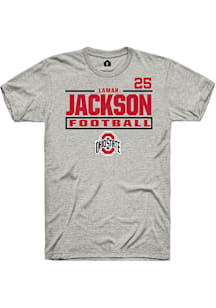 Lamar Jackson  Ohio State Buckeyes Ash Rally Football NIL Stacked Box Short Sleeve T Shirt