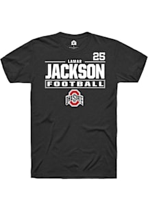 Lamar Jackson  Ohio State Buckeyes Black Rally Football NIL Stacked Box Short Sleeve T Shirt