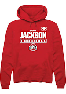 Lamar Jackson  Rally Ohio State Buckeyes Mens Red Football NIL Stacked Box Long Sleeve Hoodie
