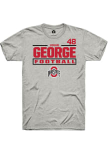Logan George Ash Ohio State Buckeyes NIL Stacked Box Short Sleeve T Shirt