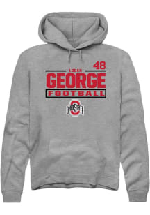 Logan George Rally Mens Graphite Ohio State Buckeyes NIL Stacked Box Hooded Sweatshirt