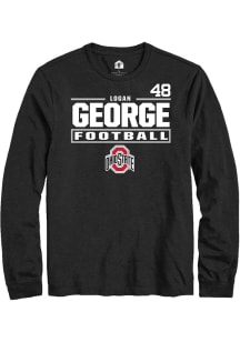 Logan George Rally Mens Black Ohio State Buckeyes NIL Stacked Box Tee