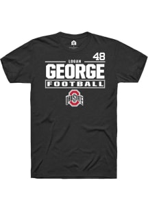 Logan George Black Ohio State Buckeyes NIL Stacked Box Short Sleeve T Shirt