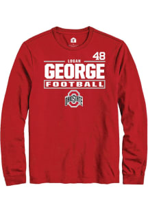Logan George Rally Mens Red Ohio State Buckeyes NIL Stacked Box Tee