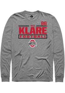 Max Klare Rally Mens Graphite Ohio State Buckeyes NIL Stacked Box Tee
