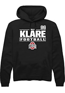 Max Klare  Rally Ohio State Buckeyes Mens Black Football NIL Stacked Box Long Sleeve Hoodie