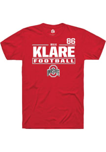 Max Klare Red Ohio State Buckeyes NIL Stacked Box Short Sleeve T Shirt