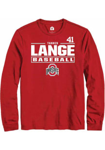 Tannis Lange Rally Mens Red Ohio State Buckeyes NIL Stacked Box Tee