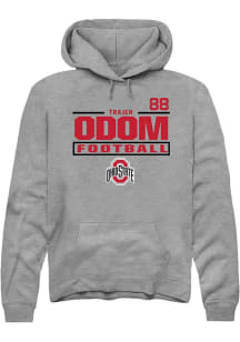 trajen odom Rally Mens Graphite Ohio State Buckeyes NIL Stacked Box Hooded Sweatshirt