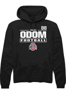 trajen odom Rally Mens Black Ohio State Buckeyes NIL Stacked Box Hooded Sweatshirt