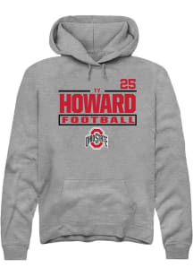 Ty Howard Rally Mens Graphite Ohio State Buckeyes NIL Stacked Box Hooded Sweatshirt