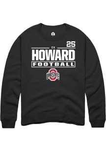 Ty Howard Rally Mens Black Ohio State Buckeyes NIL Stacked Box Crew Sweatshirt