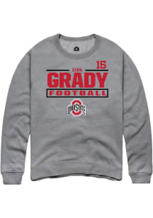 Zion Grady Rally Mens Graphite Ohio State Buckeyes NIL Stacked Box Crew Sweatshirt