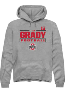Zion Grady Rally Mens Graphite Ohio State Buckeyes NIL Stacked Box Hooded Sweatshirt