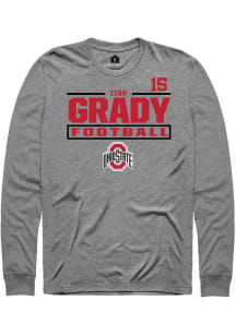 Zion Grady Rally Mens Graphite Ohio State Buckeyes NIL Stacked Box Tee