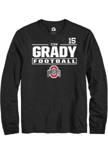 Zion Grady Rally Mens Black Ohio State Buckeyes NIL Stacked Box Tee