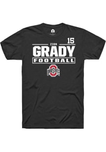 Zion Grady Black Ohio State Buckeyes NIL Stacked Box Short Sleeve T Shirt
