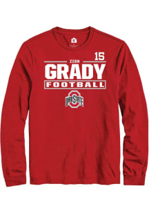 Zion Grady Rally Mens Red Ohio State Buckeyes NIL Stacked Box Tee