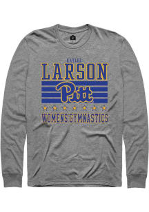 Kaylee Larson Rally Mens Grey Pitt Panthers NIL Striped Tee