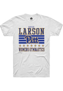 Kaylee Larson White Pitt Panthers NIL Striped Short Sleeve T Shirt
