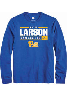 Kaylee Larson Rally Mens Blue Pitt Panthers NIL Stacked Box Tee