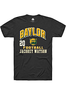 Jacorey Watson  Baylor Bears Black Rally Football NIL Arch Logo Short Sleeve T Shirt