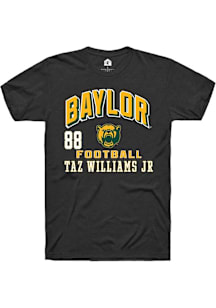 Taz Williams Jr  Baylor Bears Black Rally Football NIL Arch Logo Short Sleeve T Shirt