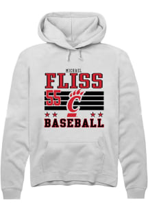 Michael Fliss Rally Mens White Cincinnati Bearcats NIL Striped Hooded Sweatshirt