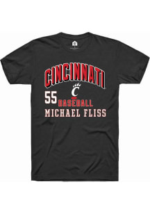 Michael Fliss Black Cincinnati Bearcats NIL Arch Logo Short Sleeve T Shirt