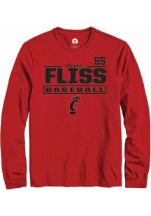 Michael Fliss Rally Mens Red Cincinnati Bearcats NIL Stacked Box Tee