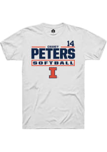 Chaney Peters White Illinois Fighting Illini NIL Stacked Box Short Sleeve T Shirt