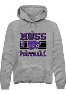 Qua Moss Rally Mens Grey K-State Wildcats NIL Striped Hooded Sweatshirt