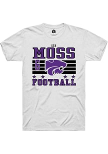 Qua Moss White K-State Wildcats NIL Striped Short Sleeve T Shirt