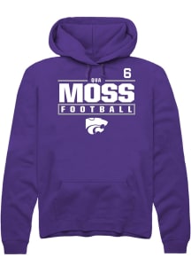 Qua Moss Rally Mens Purple K-State Wildcats NIL Stacked Box Hooded Sweatshirt