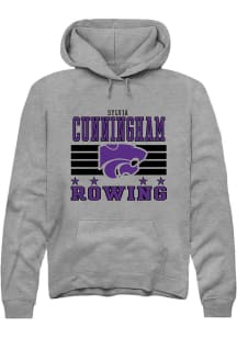 Sylvia Cunningham Rally Mens Grey K-State Wildcats NIL Striped Hooded Sweatshirt